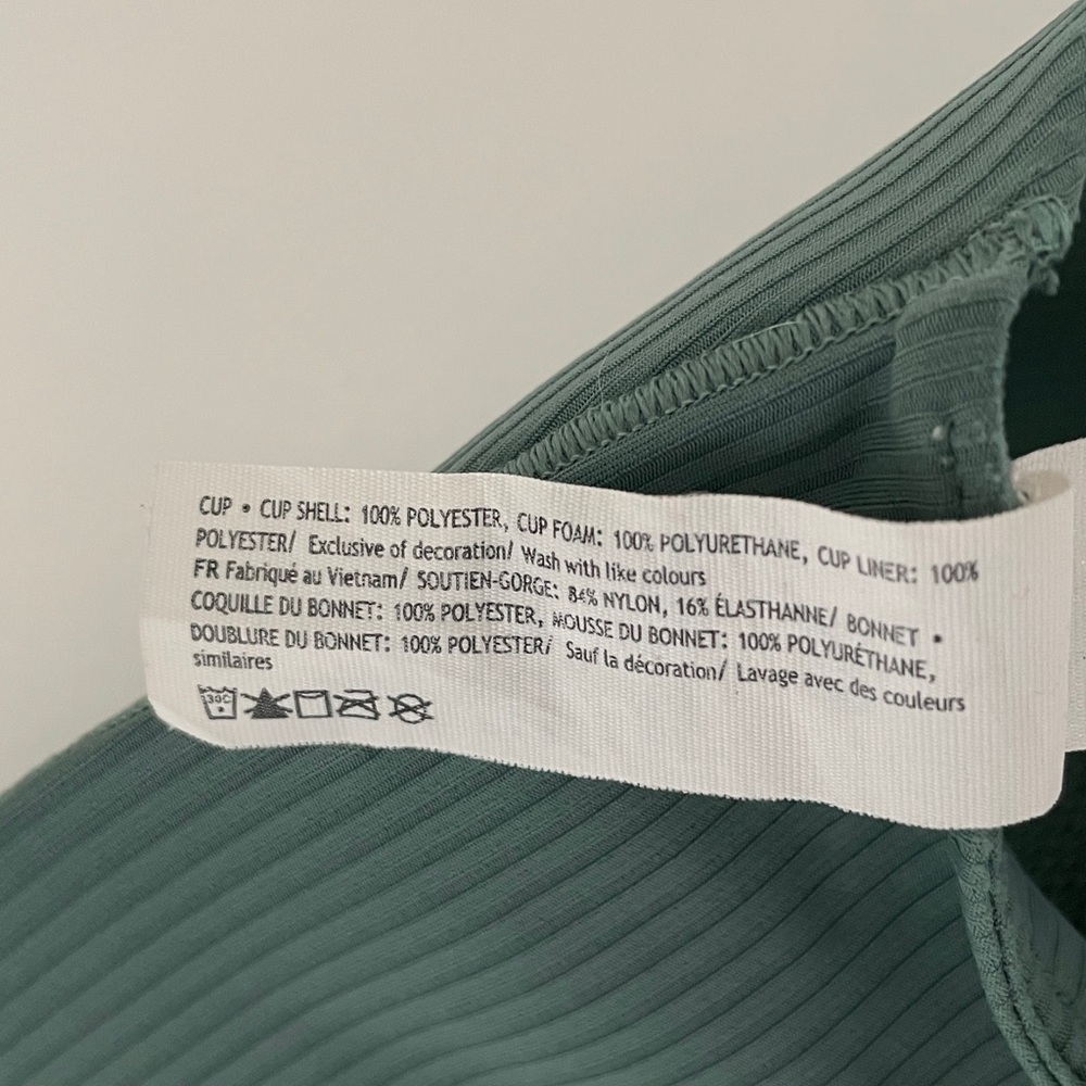 Lululemon Like A Cloud Sports Bra Ribbed Green Size 2 - Picture 13 of 16